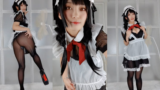 性感黑丝巨乳女仆-原创-xj